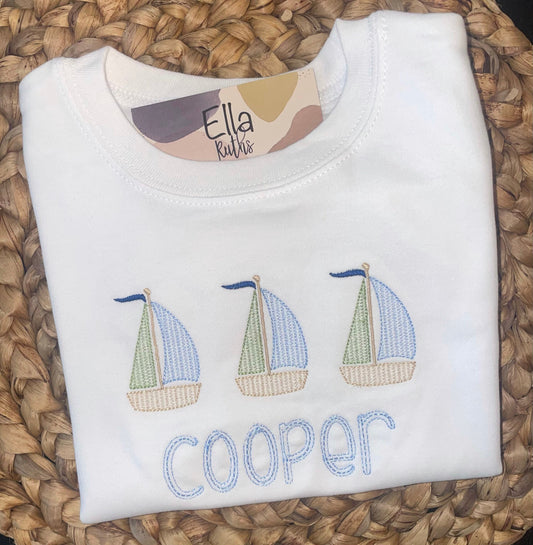 Blue Sailboats
